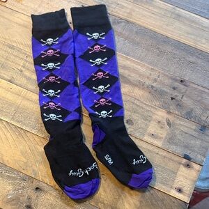 Sock Guy Purple Skull & Crossbones Socks